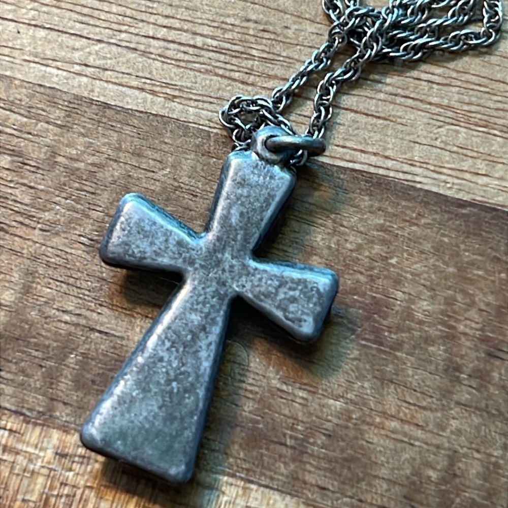Ayala Bar Handcrafted Small Embellished Cross Necklace. P20 - Picture 3 of 4